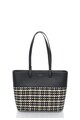 Esprit Geanta tote negru si ecru cu design impletit Femei