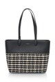 Esprit Geanta tote negru si ecru cu design impletit Femei