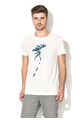 Esprit Tricou regular fit alb cu palmier brodat Barbati