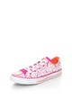 Converse Tenisi albi cu imprimeu fucsia si oranj neon cu inimi Fete