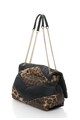 Cavalli Class Geanta negru cu maro si animal print Leo Pride Femei