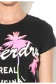 SUPERDRY Tricou negru cu imprimeu tropical Original Palm Femei