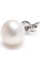 Kyoto Pearl Cercei alb fildes cu tija si perla Femei
