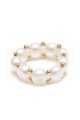 Kyoto Pearl Inel elastic alb din perle Femei