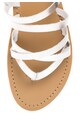 WHITE SUN Sandale argintii de piele cu barete multiple Femei