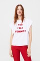 Mango Tricou cu imprimeu text Feminist Femei