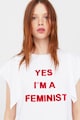 Mango Tricou cu imprimeu text Feminist Femei