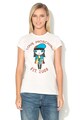 Love Moschino Tricou cu paiete si imprimeu cauciucat Femei