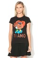 Love Moschino Tricou cu imprimeu frontal cauciucat Femei