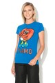 Love Moschino Tricou cu imprimeu frontal cauciucat Femei