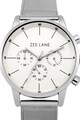 Zee Lane Collection Kerek Chrono Karóra, Ezüstszín/Fehér férfi