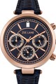 Zee Lane Collection Часовник с хронограф и кожена каишка, Тъмносин Жени
