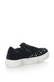 Oakoui Pantofi slip-on flatform catifelti cu strasuri Eva Femei