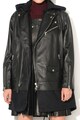 Diesel Black Gold Jacheta parka cu gluga si cu partea frontala si manecile de piele Femei