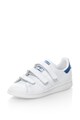 adidas Originals Pantofi sport de piele Stan Smith, Alb/Albastru inchis Baieti