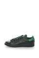 adidas Originals Pantofi sport de piele cu model reptila Stan Smith, Negru/Verde Femei