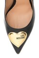 Love Moschino Pantofi de piele cu detalii aurii Femei