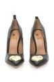 Love Moschino Кожени обувки с висок ток и златисти детайли Жени
