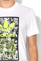 adidas Originals Tricou cu imprimeu logo si accente neon, Alb Barbati