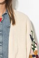 Zee Lane Denim Cardigan fara inchidere cu detaliu floral Femei