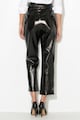 Zee Lane Collection Pantaloni cu aspect peliculizat si curea de piele sintetica Femei