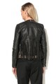 BRAVE SOUL Jacheta biker crop de piele sintetica cu franjuri Femei