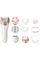 Philips Epilator  Satinelle Prestige Wet & Dry BRE652/00, 32 Puncte de prindere, 9 accesorii, 2 viteze, Acumulator, Alb Femei