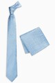 NEXT Set de cravata din matase cu imprimeu si batista decorativa pentru buzunar Barbati