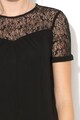 Vero Moda Bluza cu maneci scurte si insertii de dantela Levi Femei