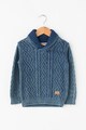 Pepe Jeans London Pulover din tricot cu torsade si mansete striate Edgar Jr Baieti