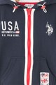 U.S. Polo Assn. Hanorac cu fermoar, buzunare si broderie frontala David Baieti