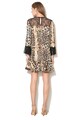 JUST CAVALLI Rochie cu animal print si segmente de dantela Femei