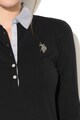 U.S. Polo Assn. Bluza polo cu aplicatii in dreptul coatelor si mansete cu nasturi 43512-47627 Femei