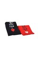 Kring Set 2 prosoape  His&Hers, Keep calm, bumbac 100%, Negru/Rosu Barbati